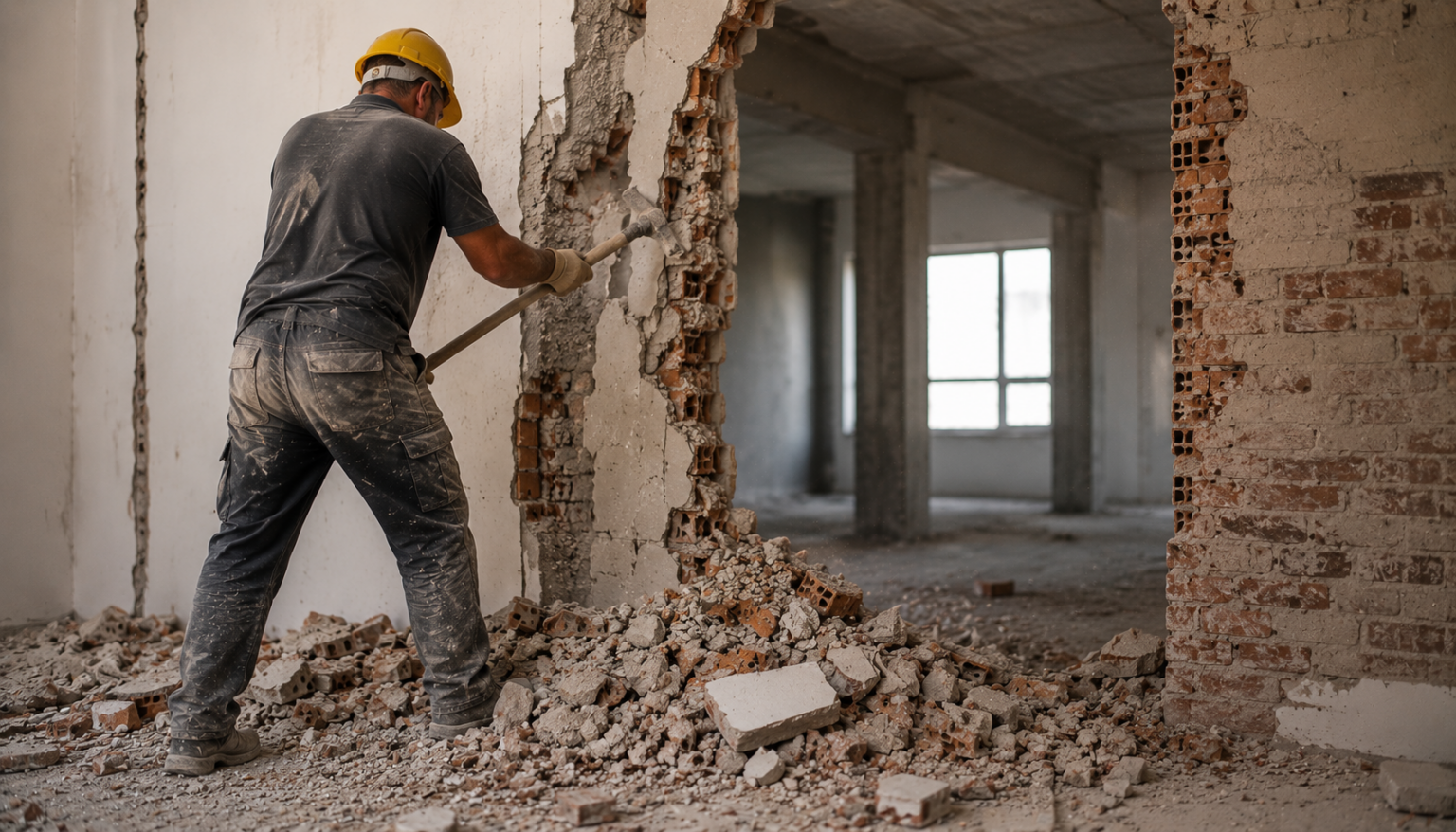 Trabajos de derribo manual y desmontaje seguro de estructuras en Pamplona